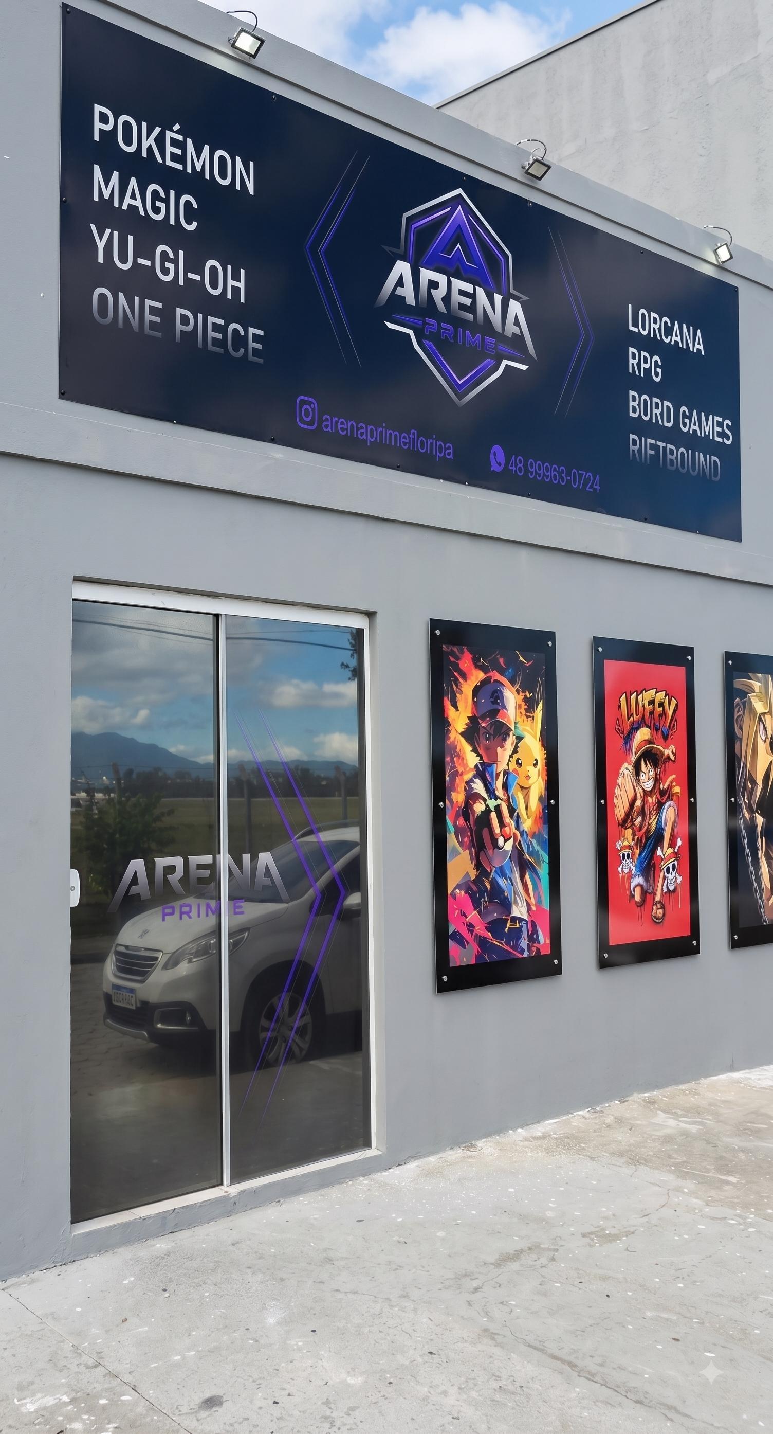 Espaço da Arena Prime preparado para jogos e comunidade